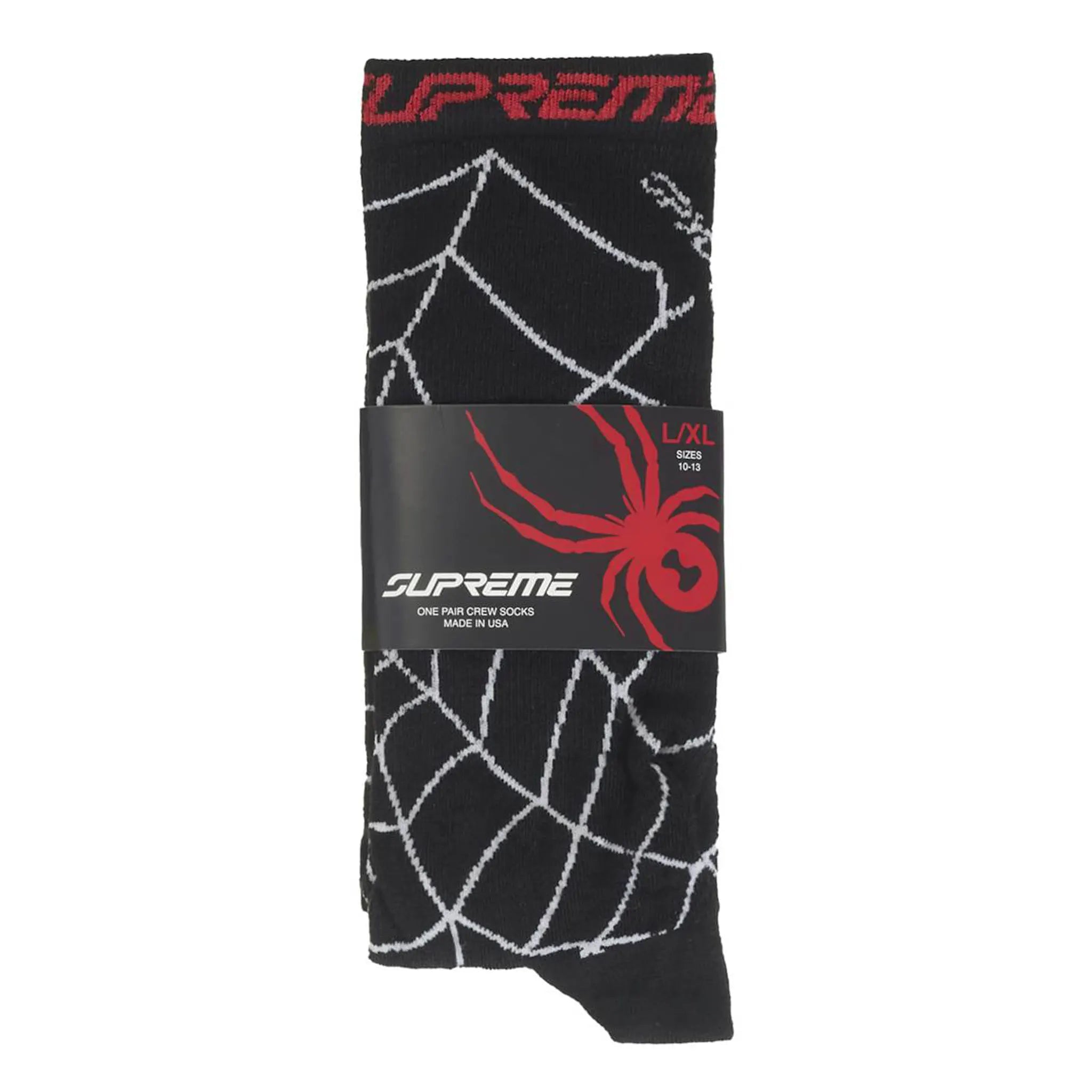 View of Supreme Spyder Crew Socks (1 Pack) Black